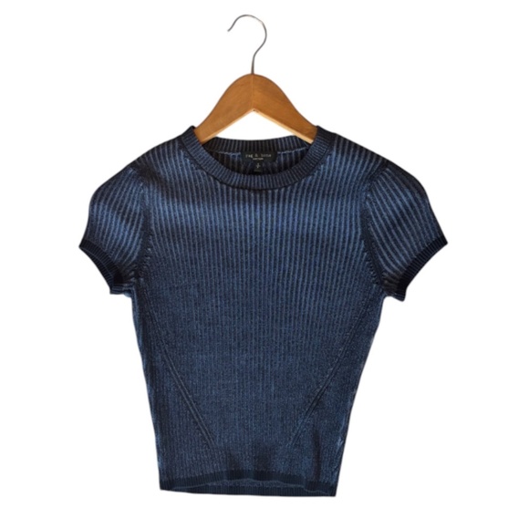 Rag & Bone Metallic Ribbed Knit Top (Size S) - Picture 1 of 4